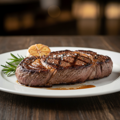 Solomillo a la plancha sobre un plato