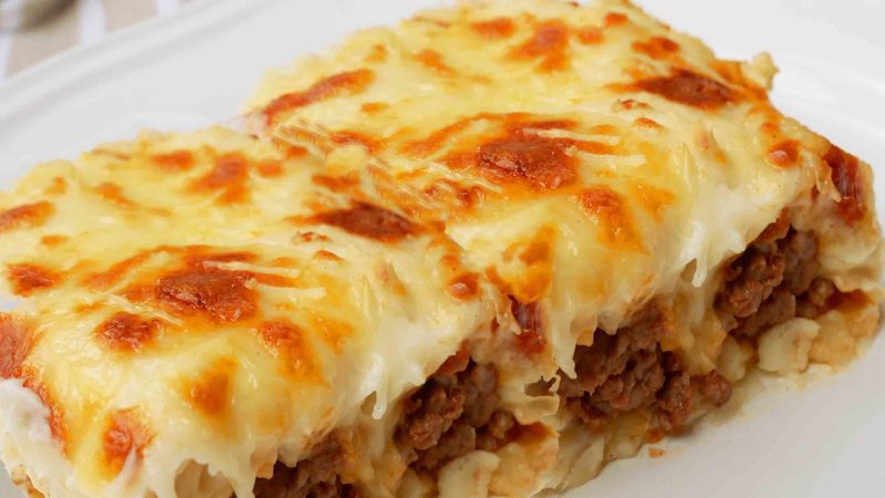 Canelones con carne picada de terneras de Vuelta y Vuelta. Aspecto muy apetitoso