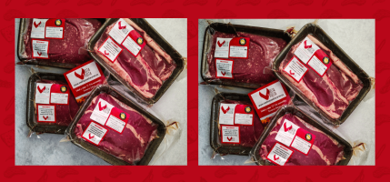 Blisters de distintos cortes de ternera envasados al vacío